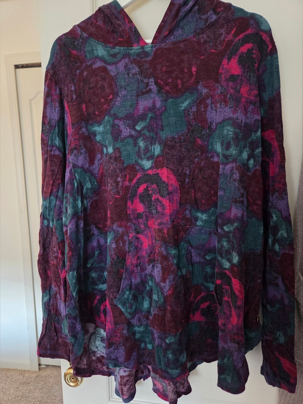 Lane Bryant Livi Multicolor Floral Tunic Hoodie